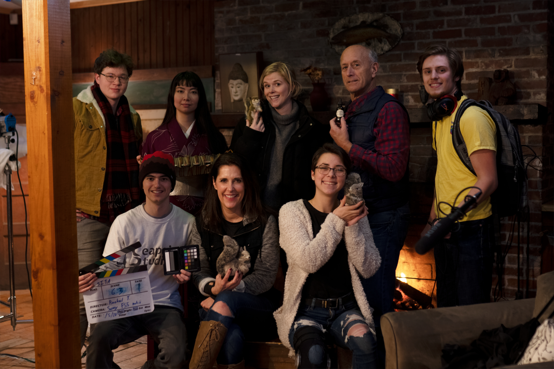 Wrap photo on set of award winning short film The Squirrels in the Attic